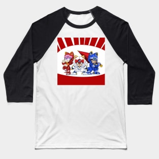 samurai pizza cats ecopop art cartoon Baseball T-Shirt